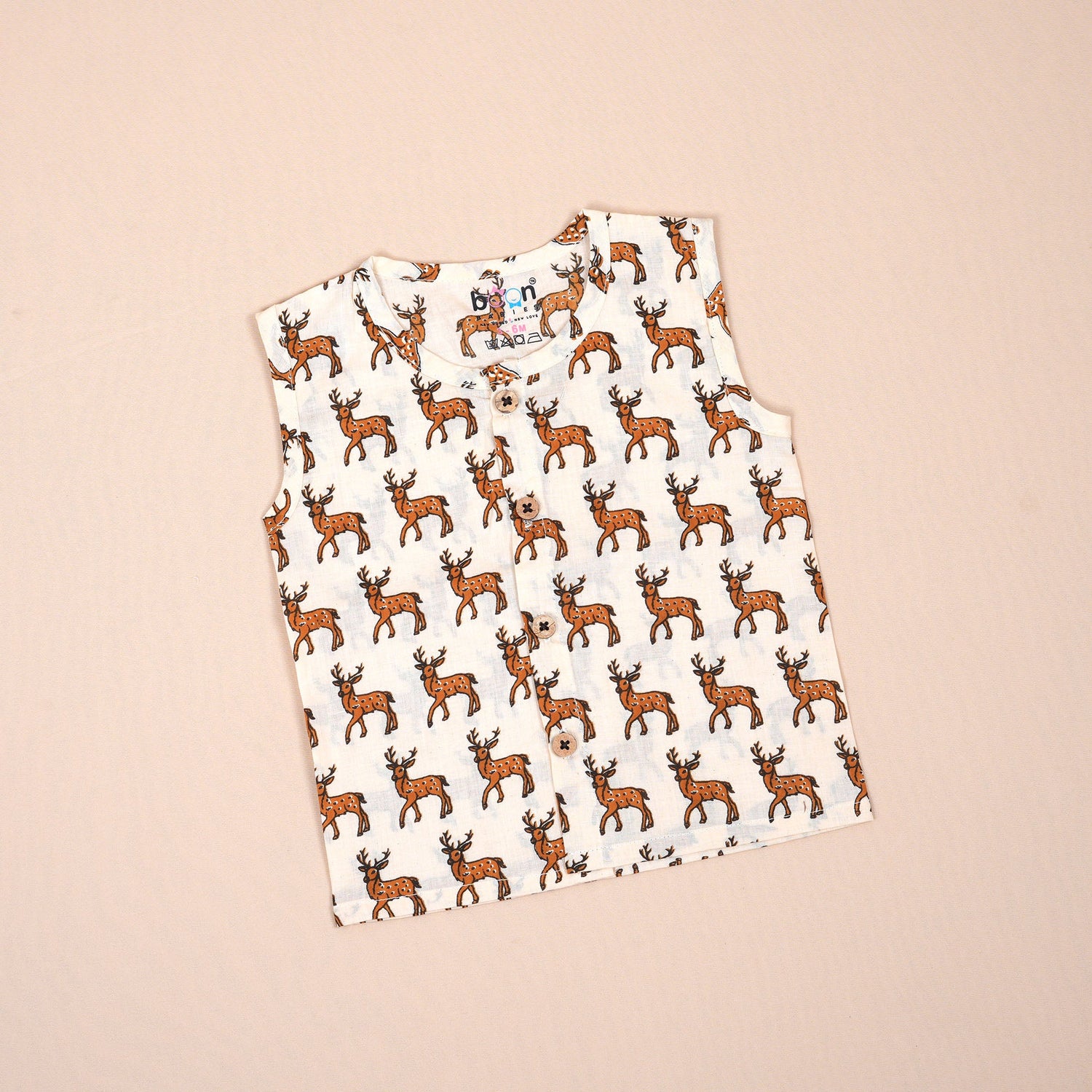 Charming Deer Print Jaipur Cotton Jabla for Babies