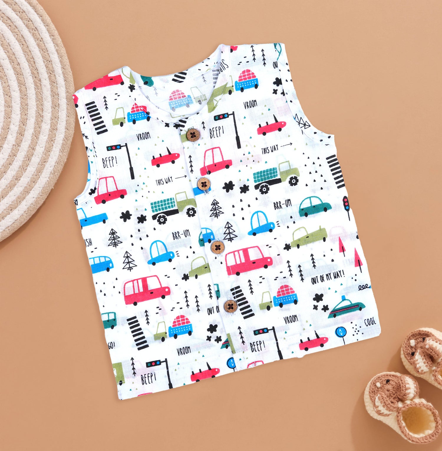Playful Cars Printed Boys Jabla-Road Adventure Boon Babies