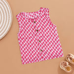 Pink Diamond Block Printed Jabla - Playful Summer Outfit Boon Babies
