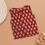 Festive Red Block Printed Jabla - Regal Look for Little Ones Boon Babies