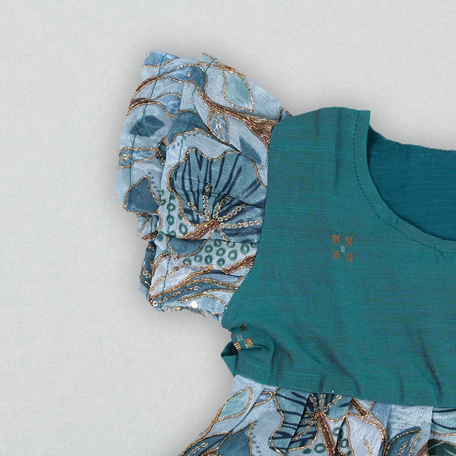 Adorable Green Fantasy - Embroidered Frock for Stylish Little Girls Boon Babies