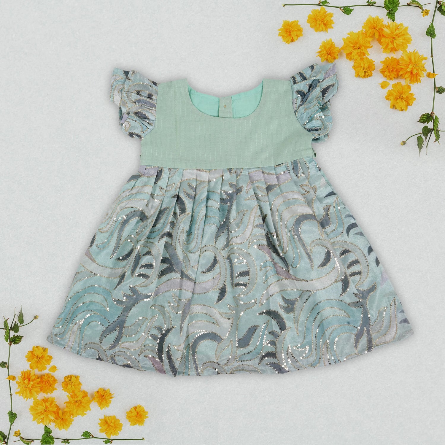 Soft Green Embroidered Frock– Timeless Style Boon Babies