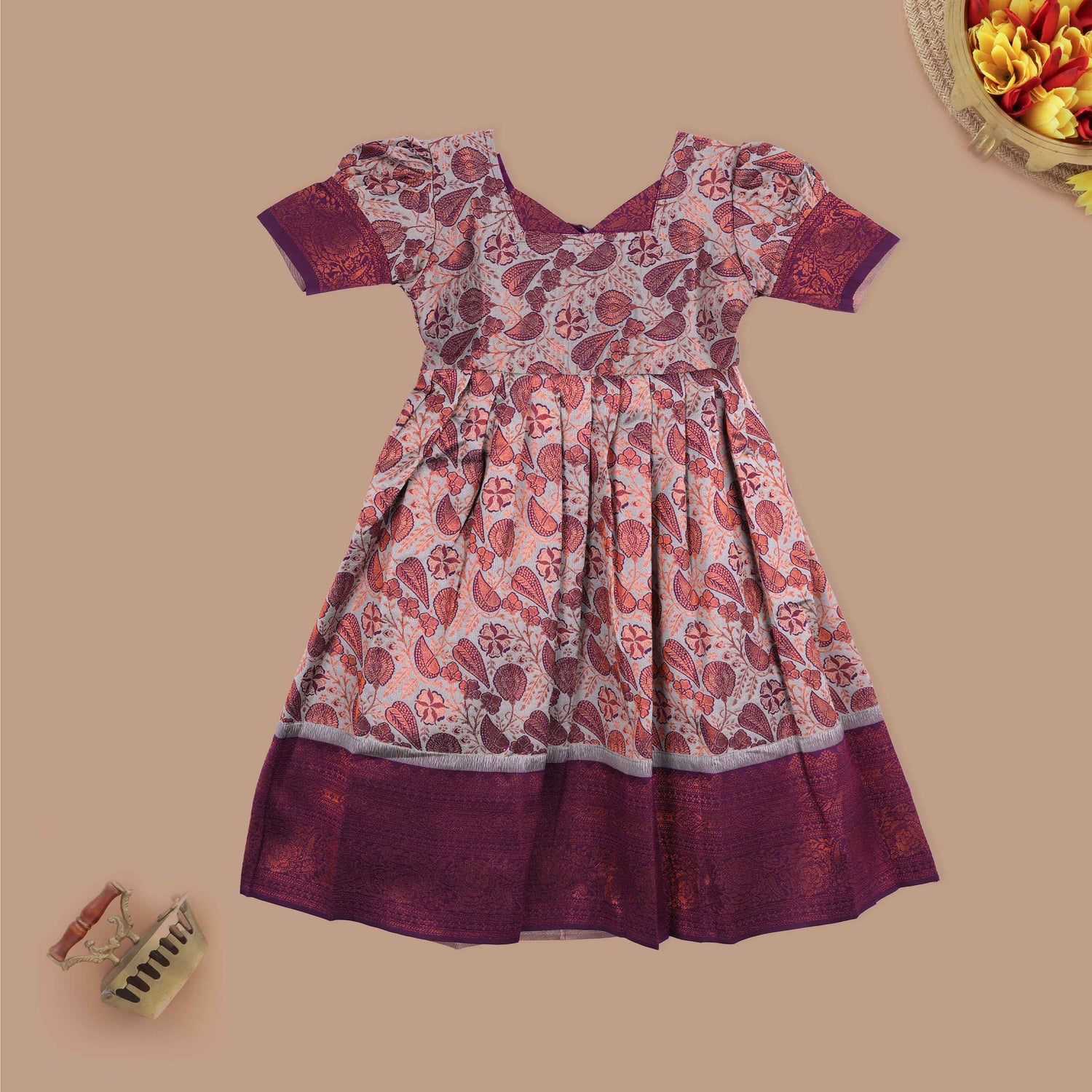 Elegant Ethnic Silk Frock for Girls Boon Babies