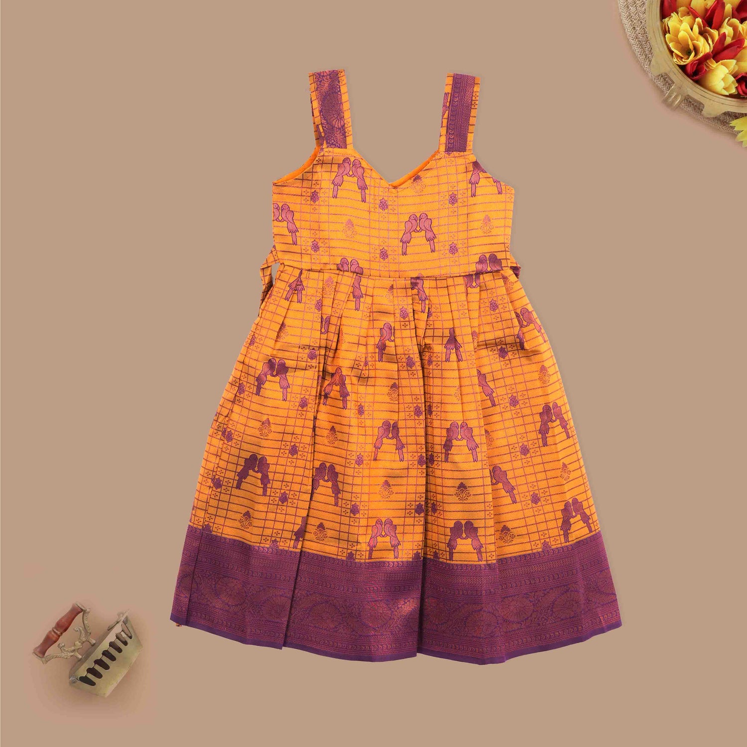 Elegant Ethnic Frock for Girls – Silk Traditional Dress Boon Babies