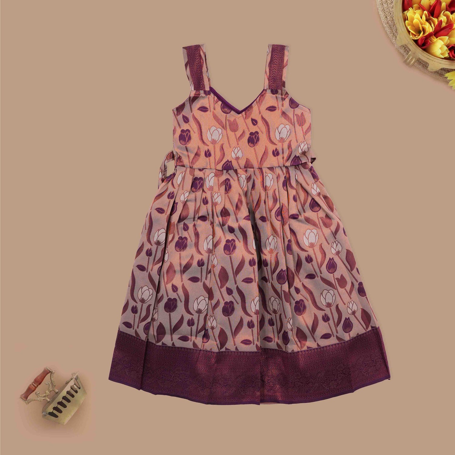 Traditional Silk Ethnic Frock for Girls – Festive Wear Boon Babies