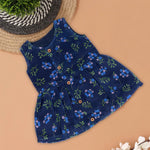 Chic in Blue: Floral Button-Up Frock for Sweet Little Girls Boon Babies