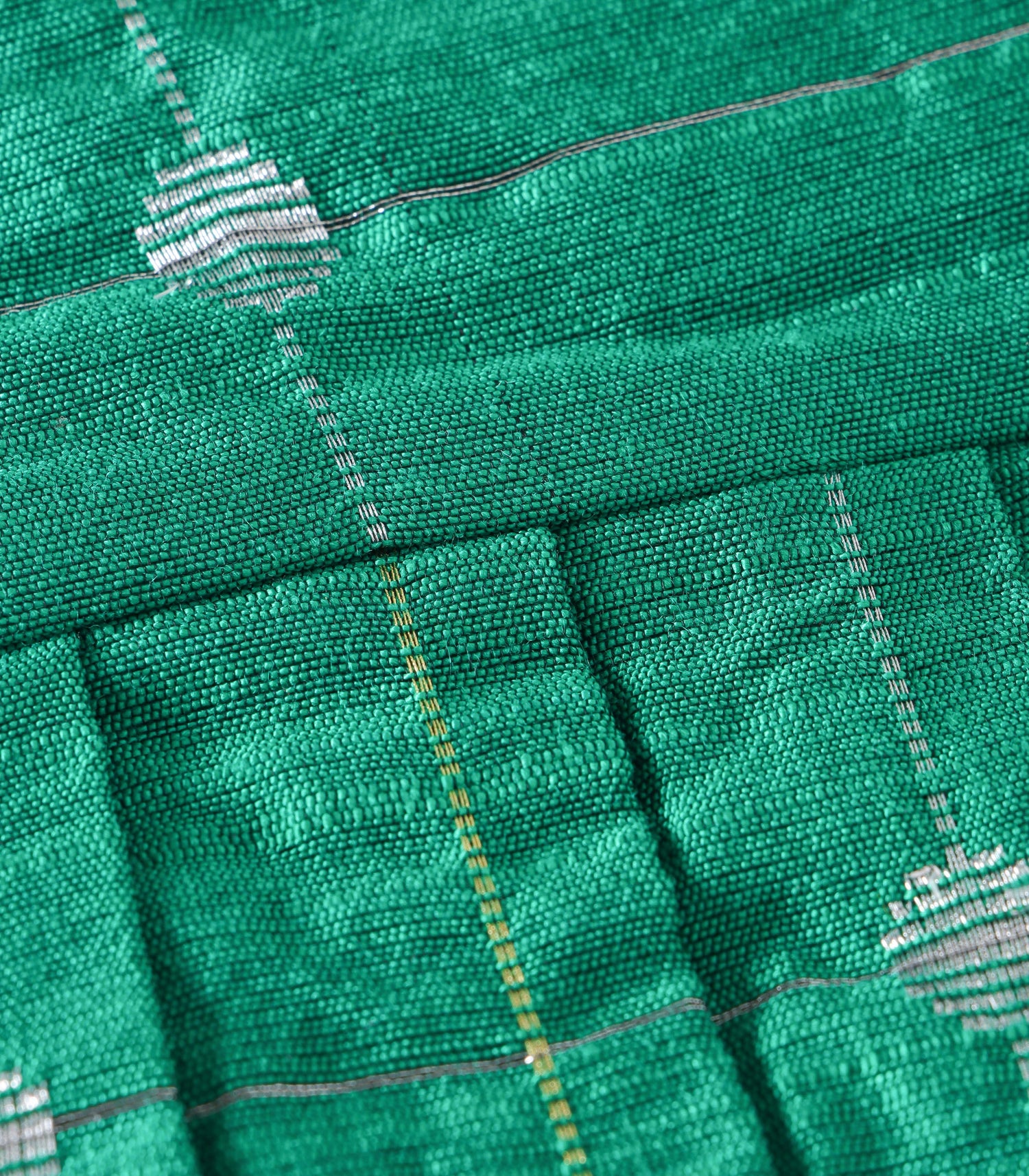 Classic Green Butta Silk Baby Frock with Wooden Buttons