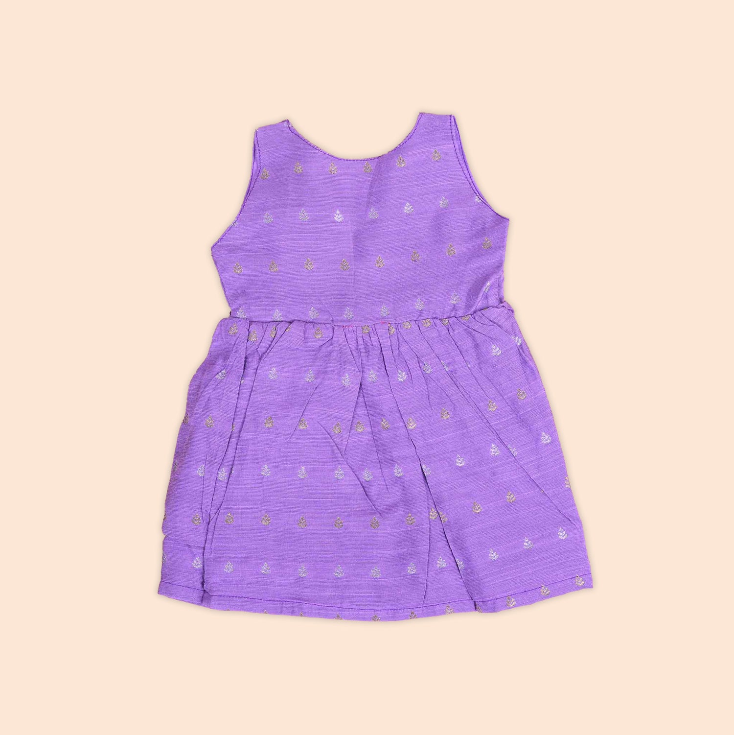 Elegant Lavender Baby Ethnic Side Knot Leaf Frock for Girls