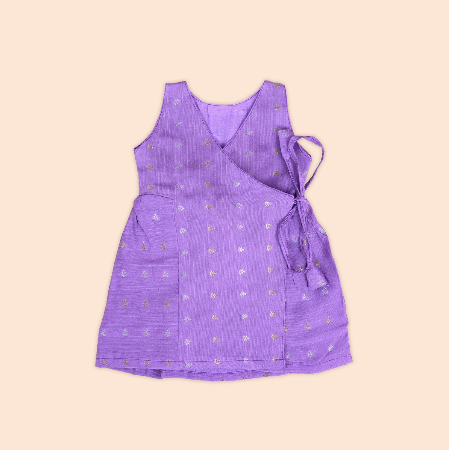Elegant Lavender Baby Ethnic Side Knot Leaf Frock for Girls