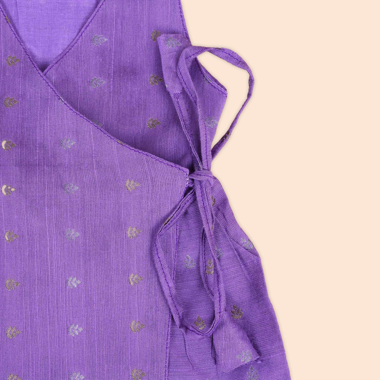Elegant Lavender Baby Ethnic Side Knot Leaf Frock for Girls