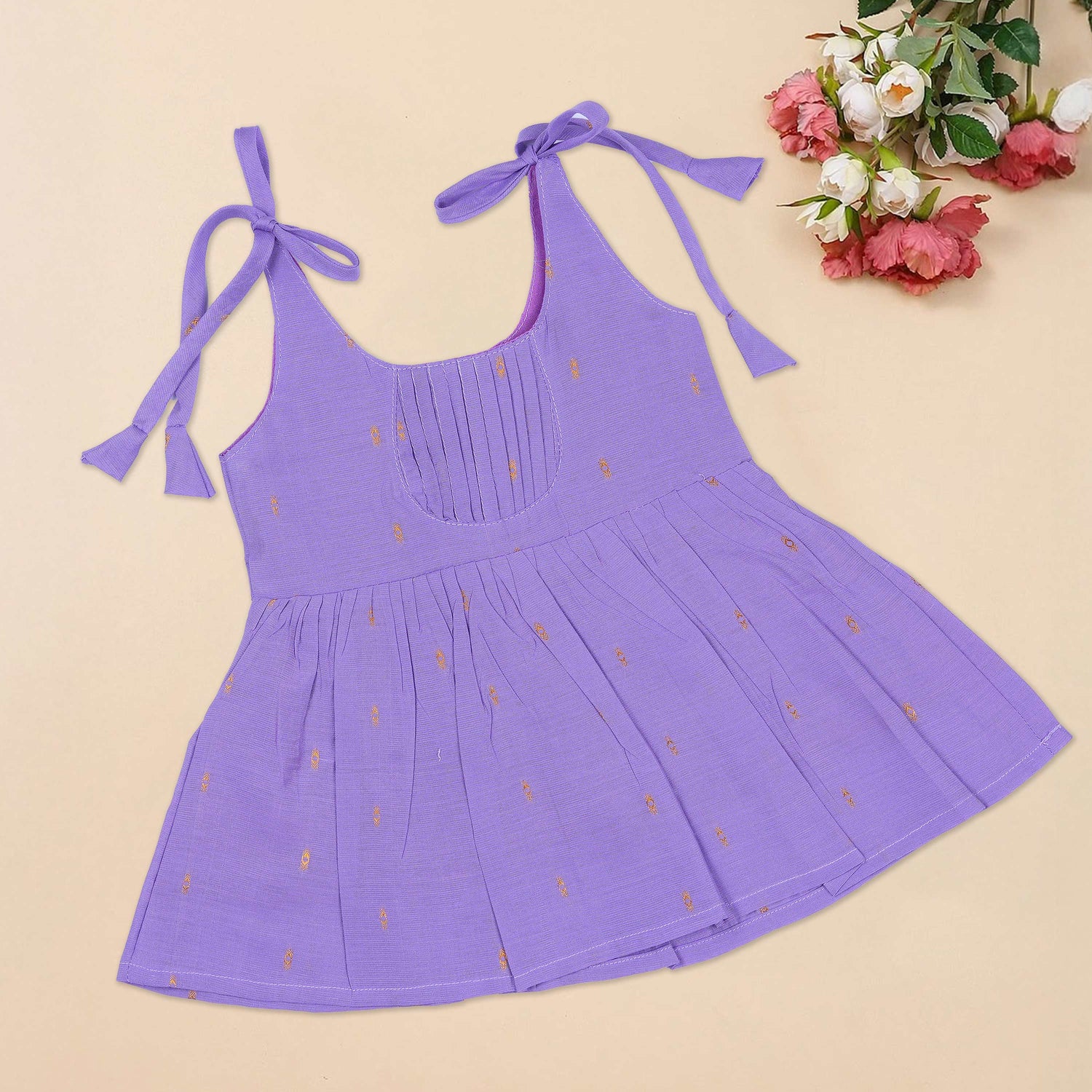 Baby Silk Knot Frock – Lavender Casual Outdoor Style