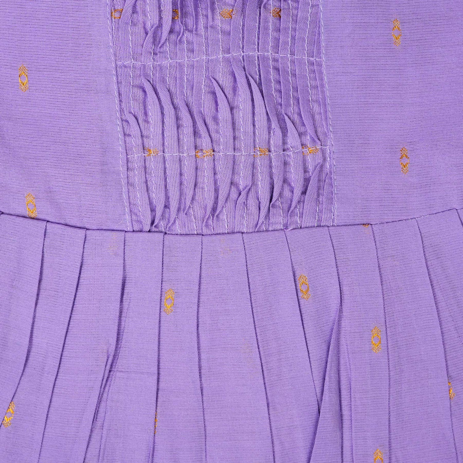 Baby Silk Knot Frock – Lavender Gathered Front Casual Wear
