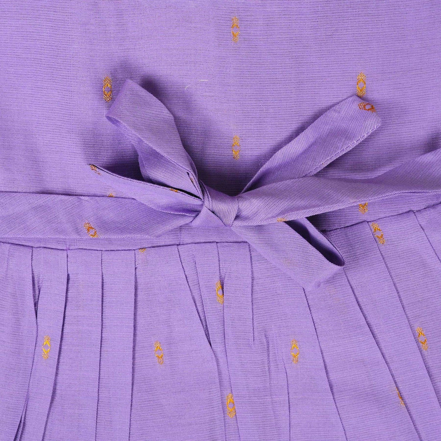 Baby Silk Knot Frock – Lavender Gathered Front Casual Wear