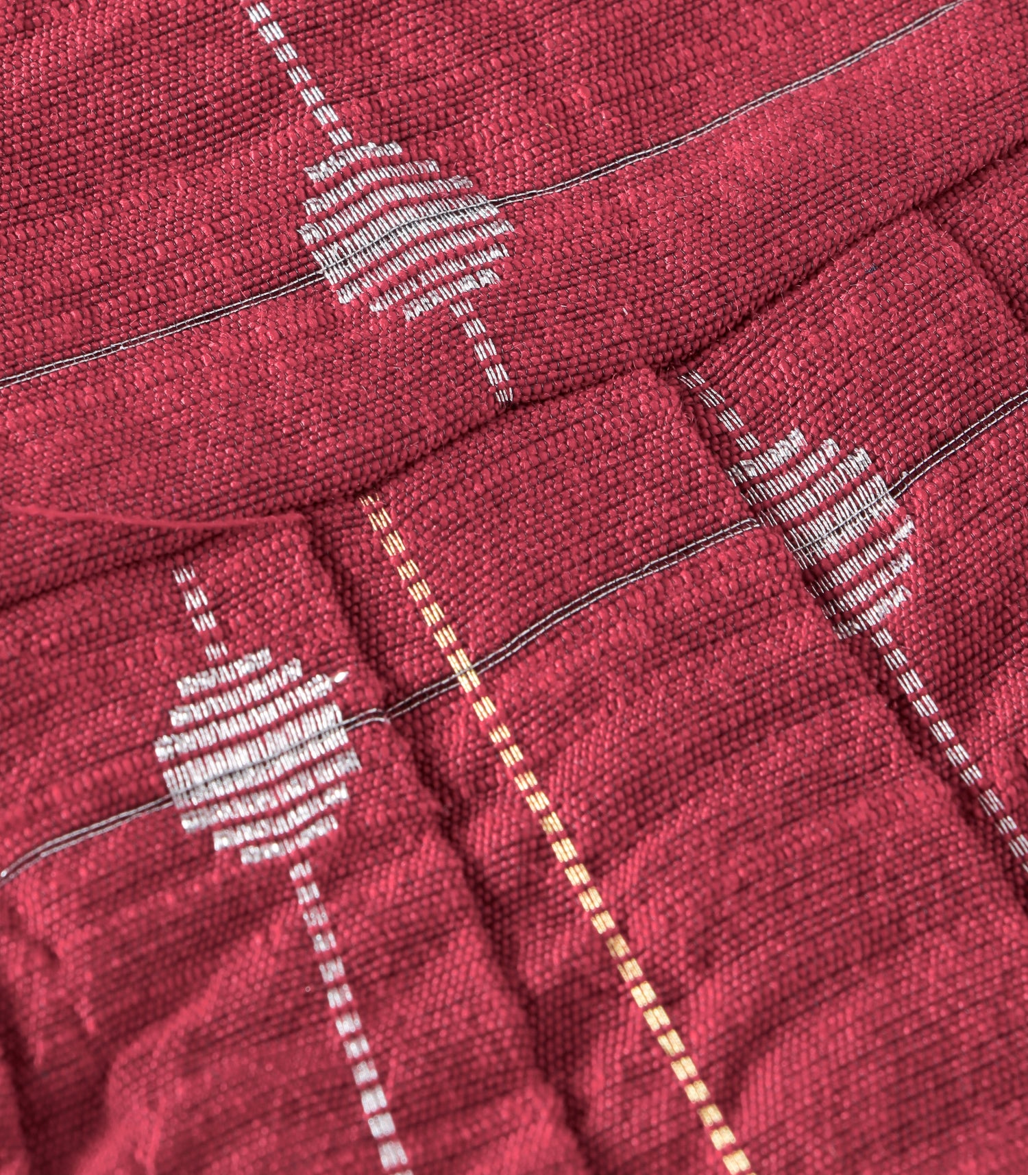 Classic Maroon Butta Silk Baby Frock with Wooden Buttons