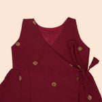 Maroon Baby Silk Frock with Side Knot -Festive Ethnic Wear Boon Babies