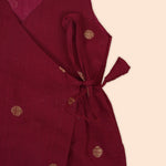 Maroon Baby Silk Frock with Side Knot -Festive Ethnic Wear Boon Babies