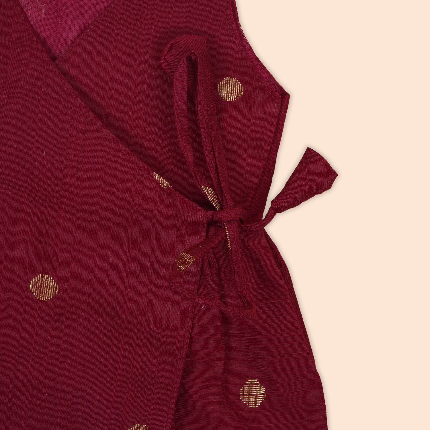 Maroon Baby Ethnic Silk Frock with Side Knot
