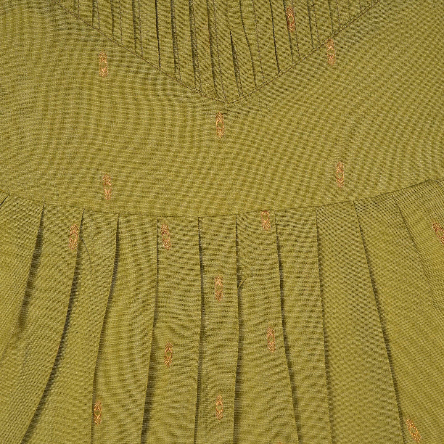 Baby Silk Knot Frock – Olive Diamond Weave Casual Look