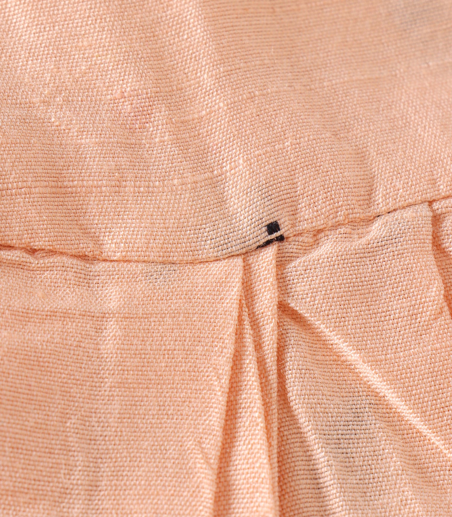 Peach Ethnic Frill Frock with Wooden Buttons