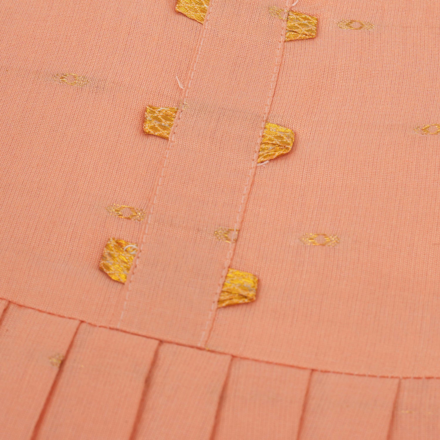 Onam Silk Knot Frock with Golden Zari Border – Baby Girls