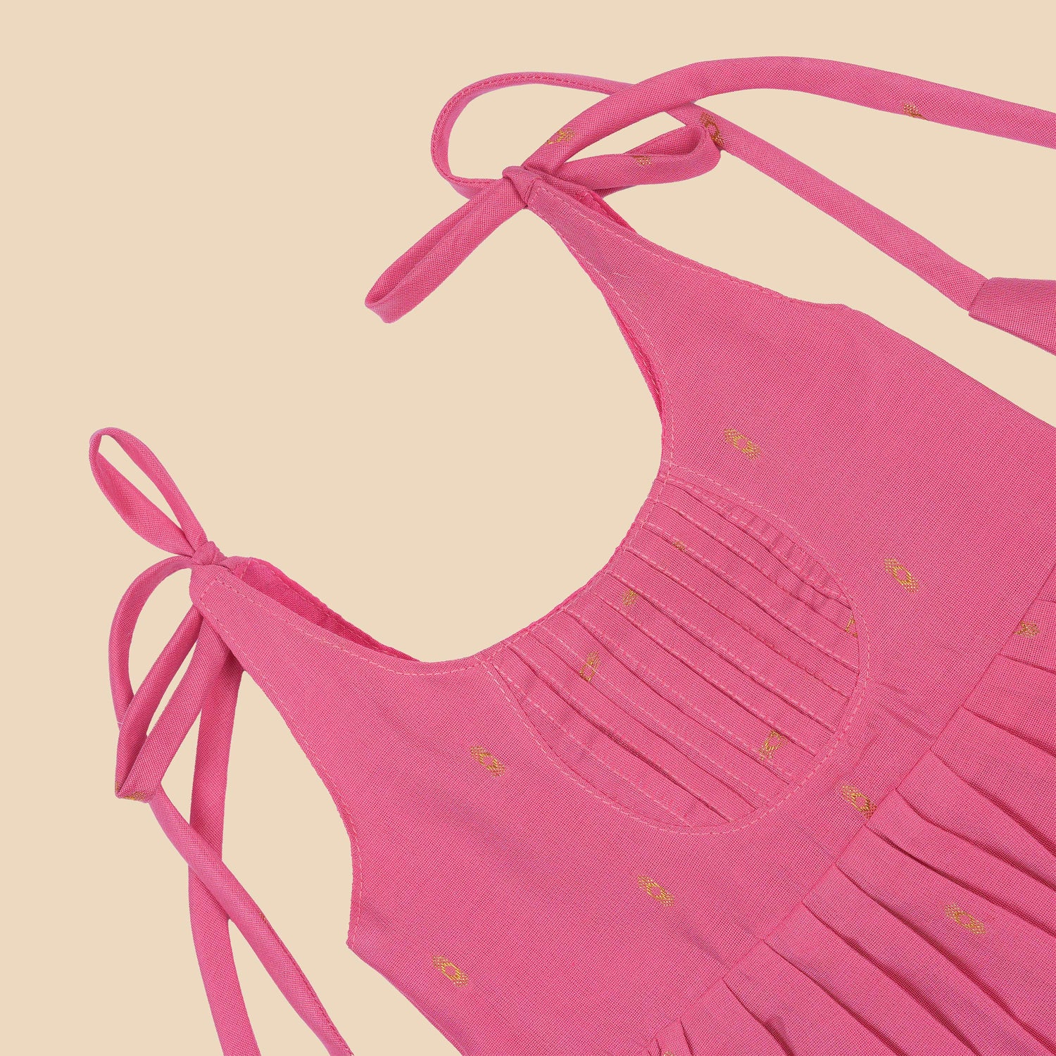 Baby Silk Knot Frock – Pink U-Line Everyday Elegance