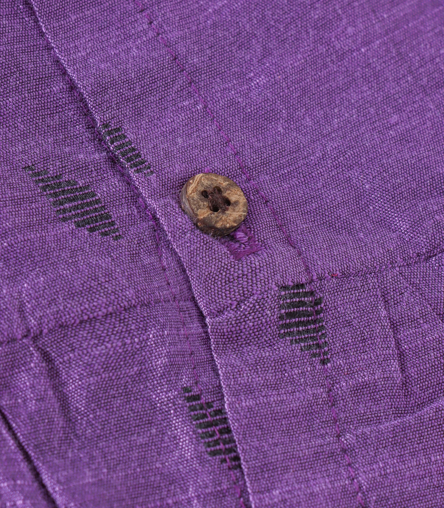 Purple Ethnic Frill Frock with Wooden Buttons – Soft Silk
