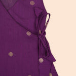 Purple Silk Baby Frock with Golden Dots – Ethnic Style | Boon Babies