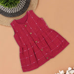 Soft Cotton Red Dress with Elegant Patterns for Little Girls Boon Babies