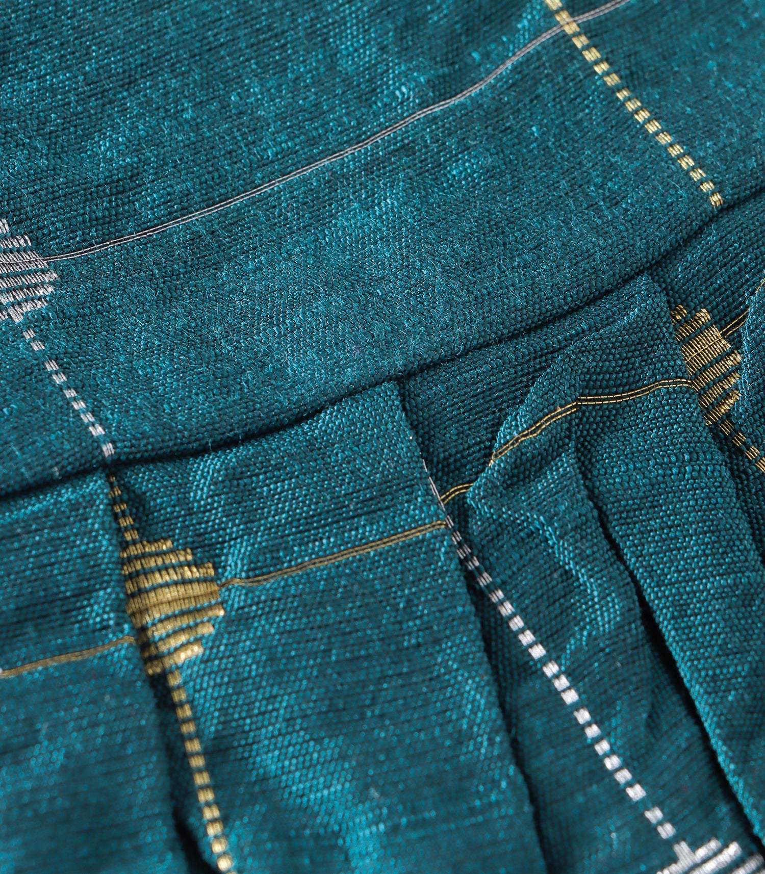 Teal Blue Ethnic Butta Sleeveless Silk Baby Frock