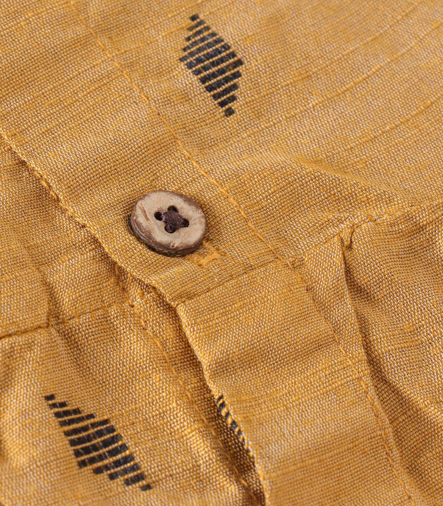 Warm Mustard Handwoven Ethnic Frill Frock – Soft Silk