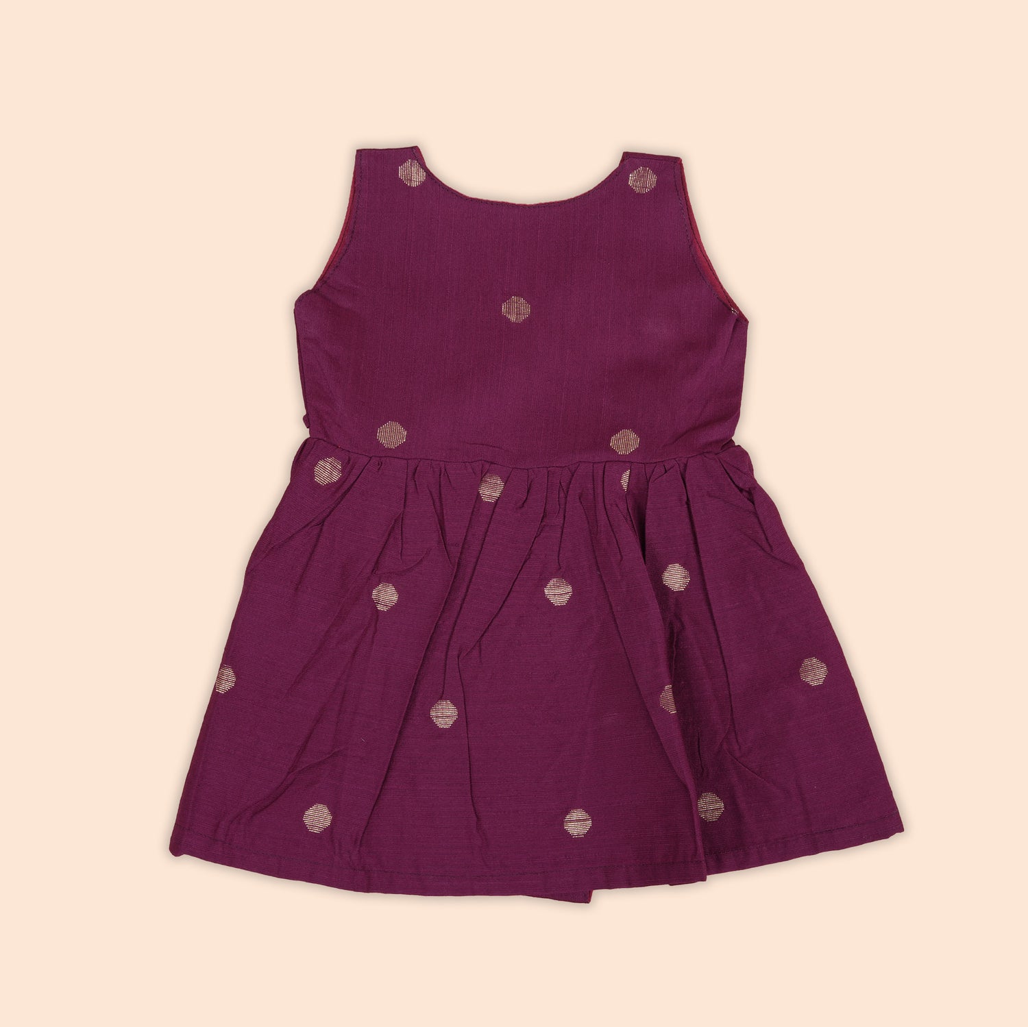 Wine Maroon Baby Ethnic Side Knot Frock for Girls