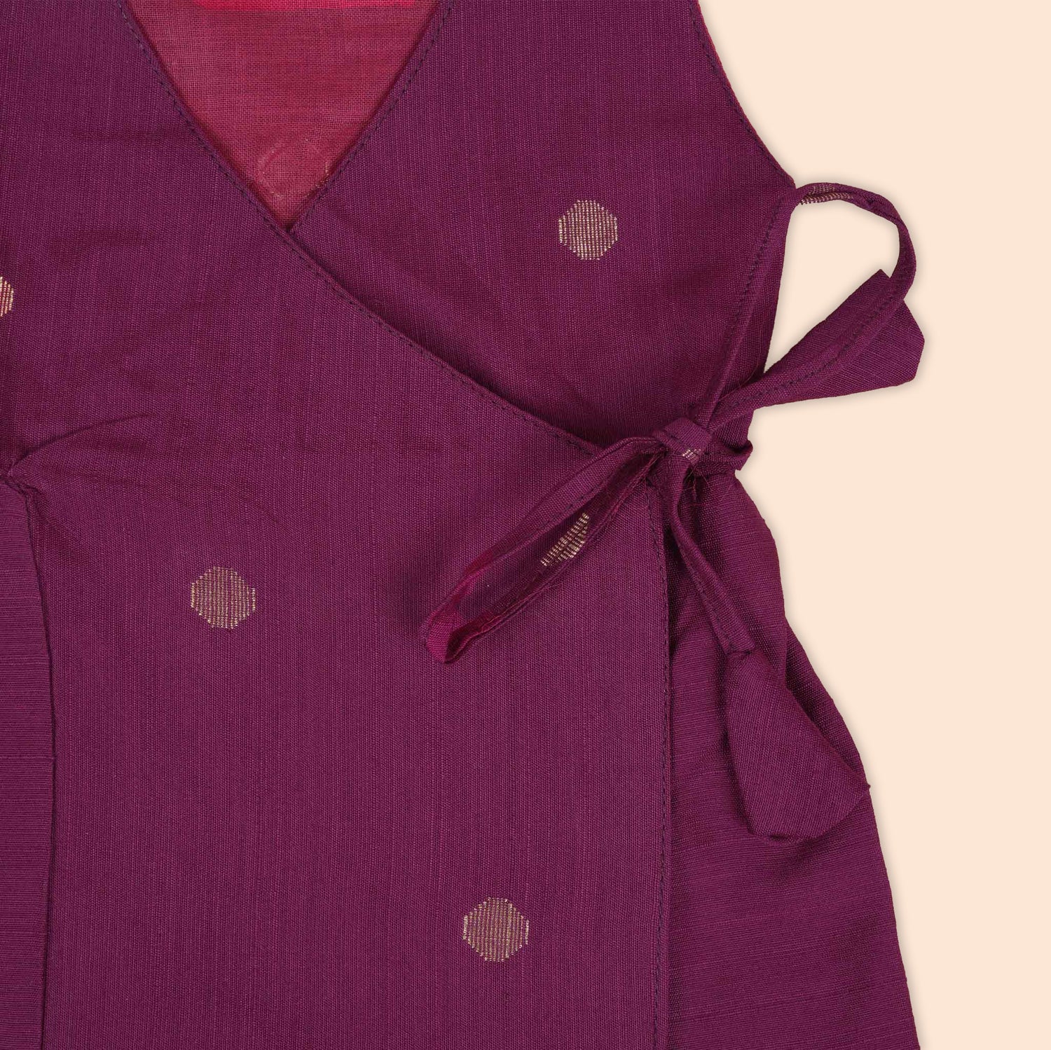 Wine Maroon Baby Ethnic Side Knot Frock for Girls