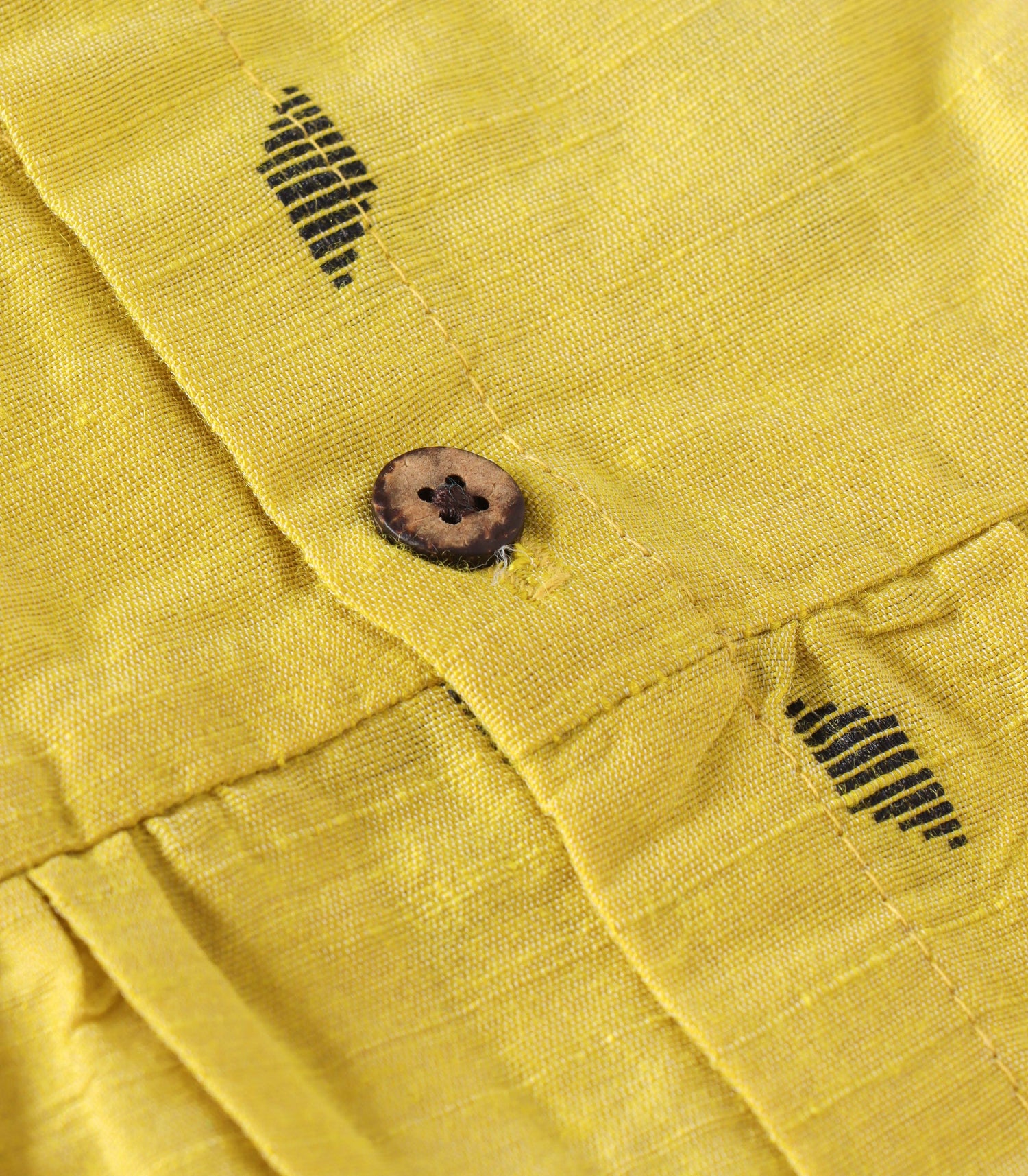 Yellow Handwoven Ethnic Frill Frock – Soft & Breathable Ethnic Wear for Babies