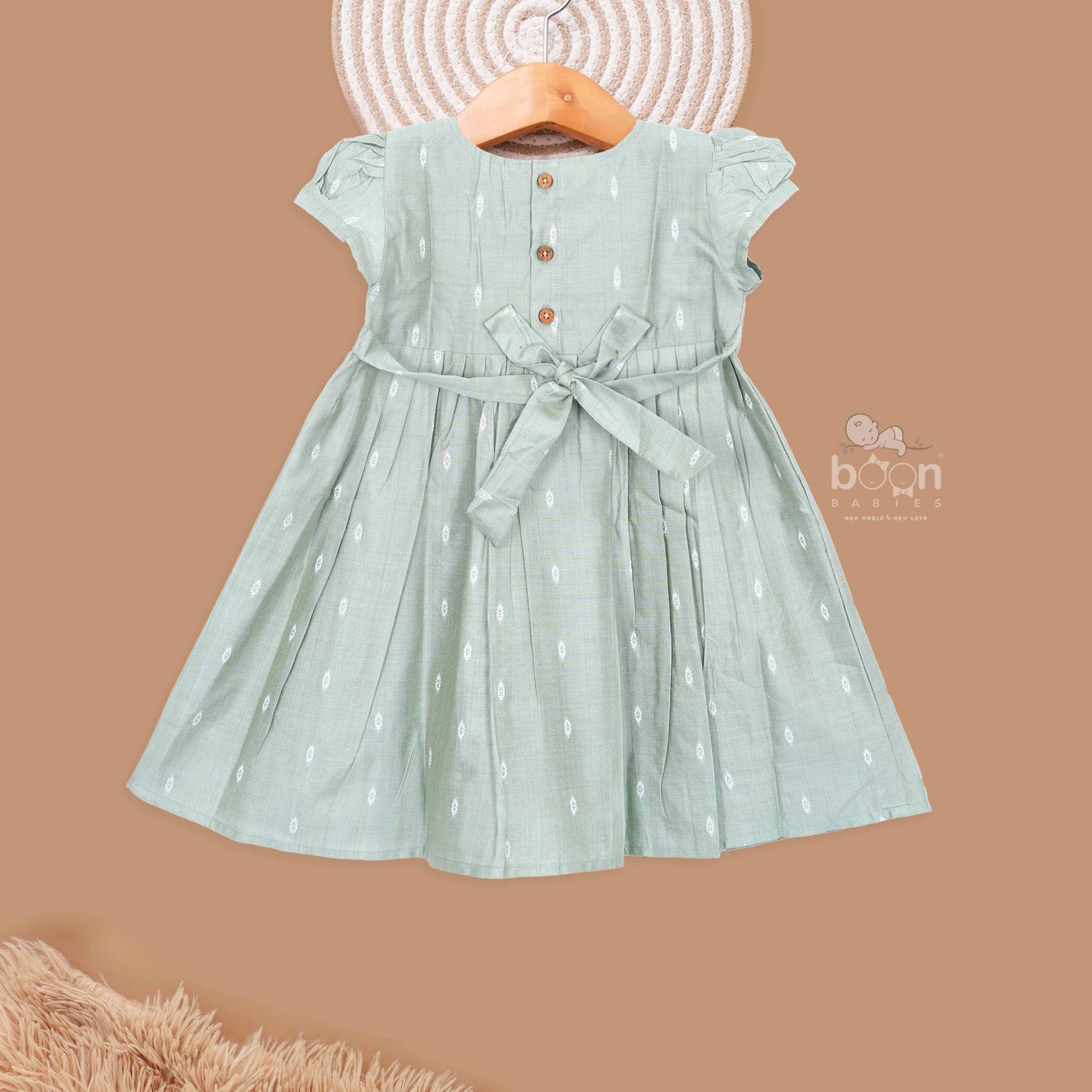 Graceful Sage Green Kids Ethnic Wear For Girls