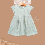 Graceful Sage Green Kids Ethnic Wear For Girls