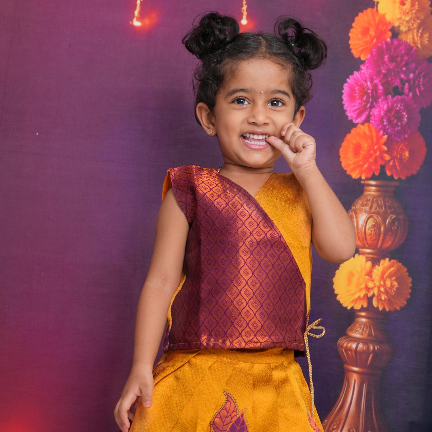 Maroon and Mustard Yellow Traditional Lehenga Set for Girls  Elegant Festive Wear Boon Babies