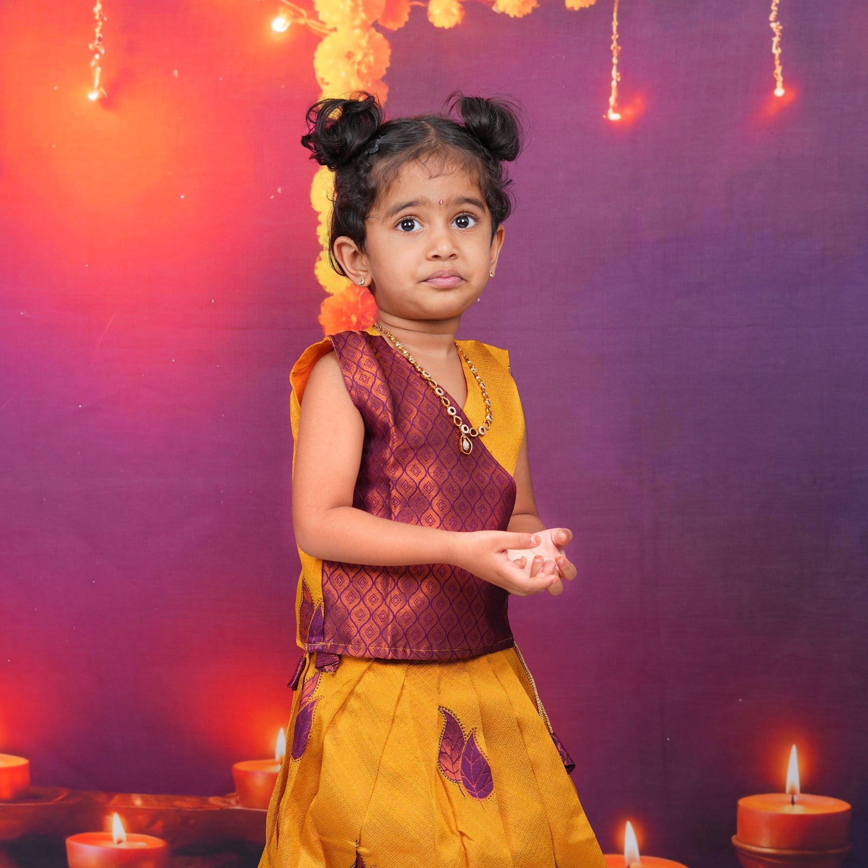 Maroon and Mustard Yellow Traditional Lehenga Set for Girls  Elegant Festive Wear Boon Babies