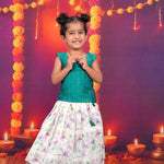 Green Top with Floral White Skirt Boon Babies