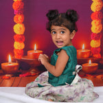 Green Top with Floral White Skirt Boon Babies