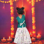 Green Top with Floral White Skirt Boon Babies