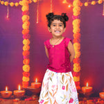 Pink Top with Floral Print Skirt Boon Babies