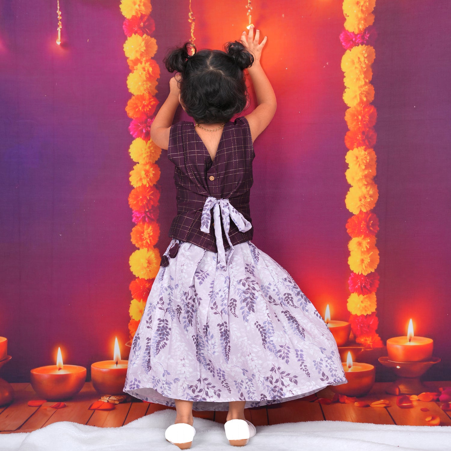 Purple Top with Lavender Floral Skirt Boon Babies