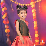 Red and Green Traditional Lehenga Set for Girls Boon Babies