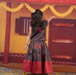 Red and Grey Traditional Lehenga Set for Girls Boon Babies