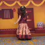 Royal Purple and Gold Ethnic Pattu Pavadai Set for Girls Boon Babies