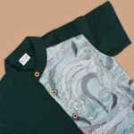 Emerald Green Boys Ethnic Silk Shirt & Dhoti with Embellishments Boon Babies