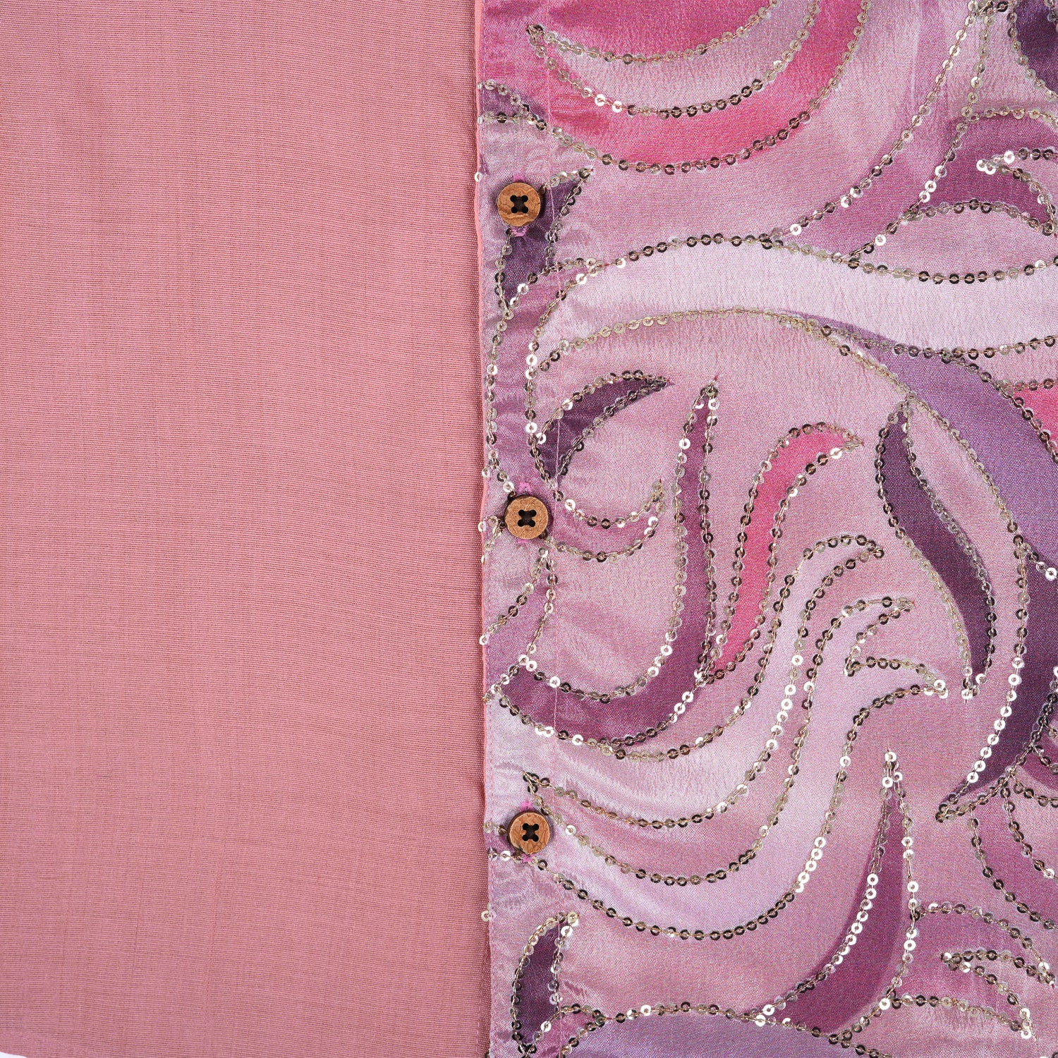 Elegant Pink Boys Ethnic Silk Shirt & Dhoti with Sequin Embellished Panel Boon Babies