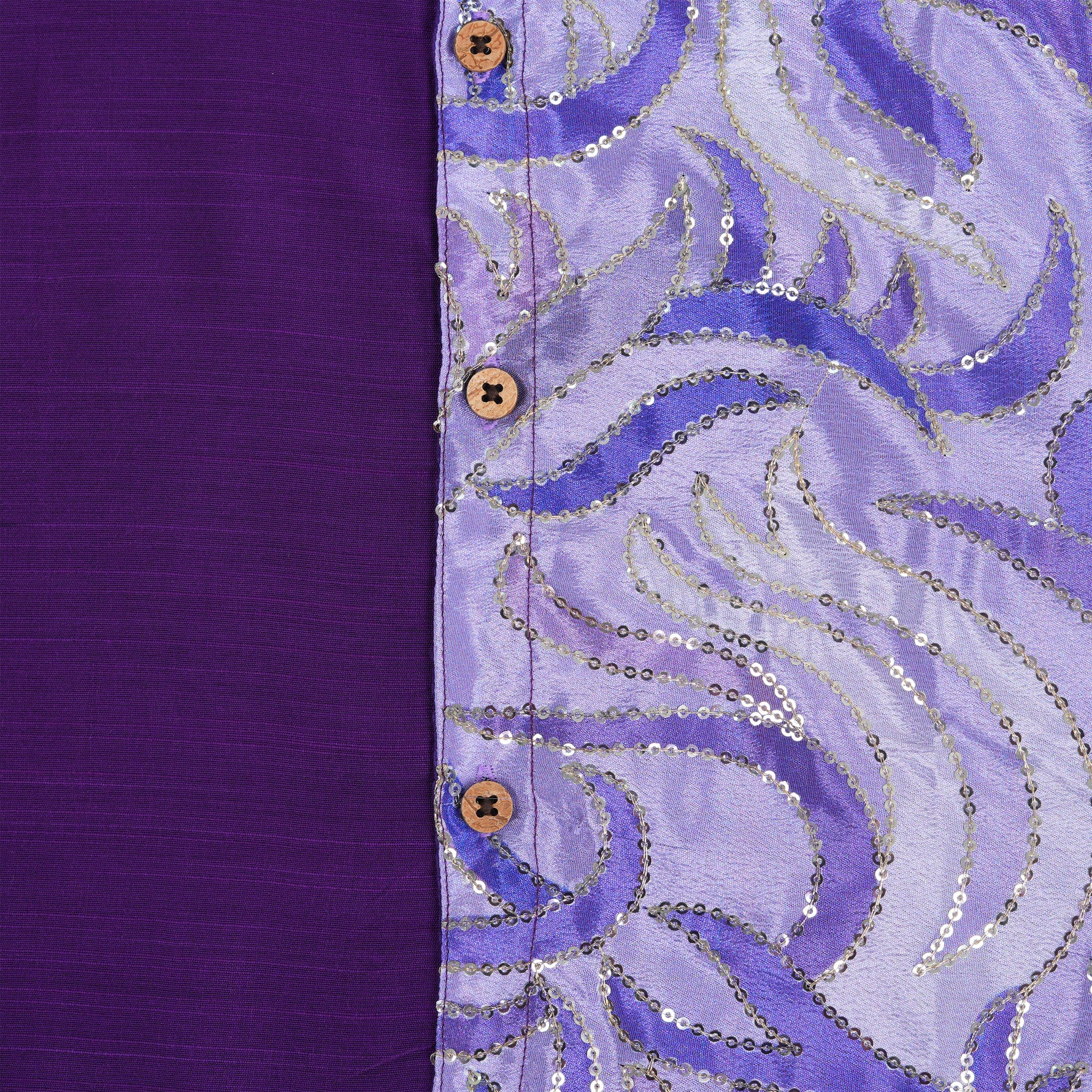 Royal Purple Boys Ethnic Silk Shirt with Dhoti Sequined Abstract Panel Boon Babies