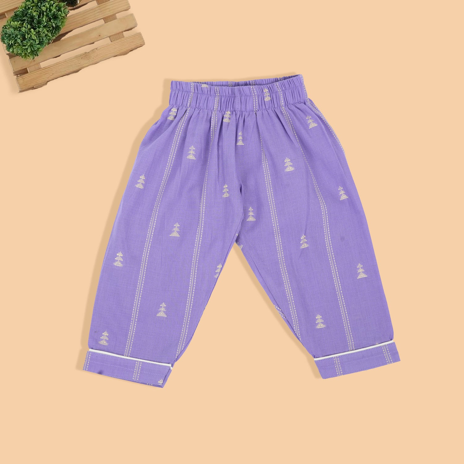 Soft & Stylish Lavender Cotton Girls' Nightwear Set