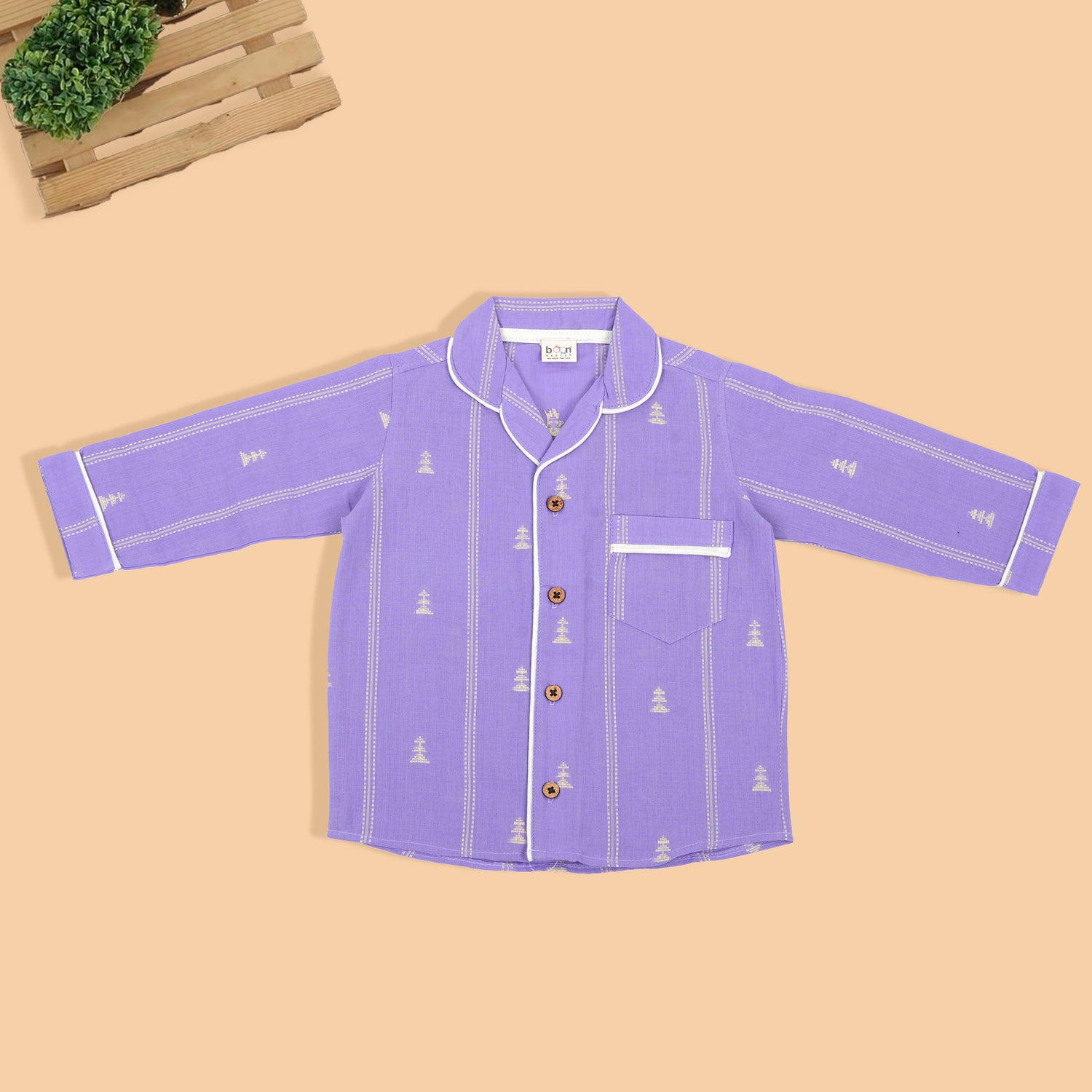 Soft & Stylish Lavender Cotton Girls' Nightwear Set